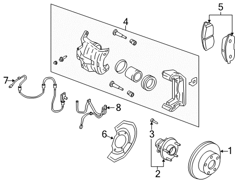 2003 Infiniti G35 Brake Components Front Disc Brake Pad Kit Diagram for 41060-AL590