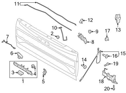 2023 Ford F-150 Lightning Lock & Hardware HANDLE Diagram for ML3Z-9943400-DB