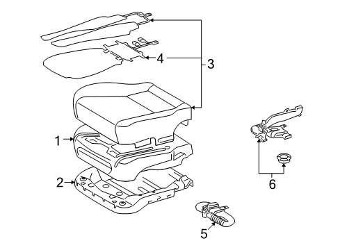 2011 Lexus LS600h Front Seat Components Frame Sub-Assy, Front Seat Cushion, LH Diagram for 71012-50080