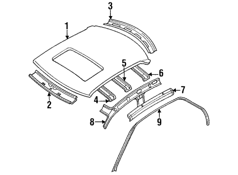 Infiniti 76842-62J00 Weatherstrip-Roof Drip, RH
