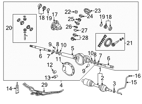 2009 Chrysler Aspen Front Axle & Carrier Gear Kit-Ring And PINION Diagram for 68040031AA