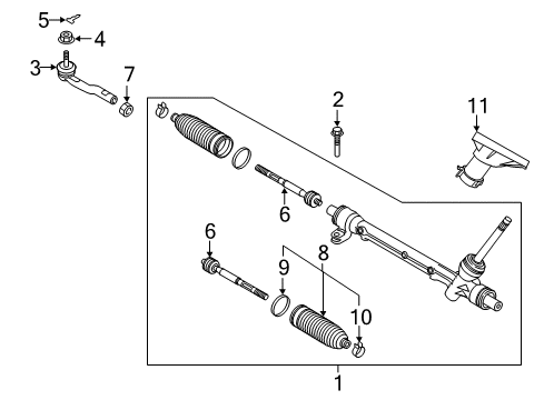 2017 Toyota Yaris iA Steering Column & Wheel, Steering Gear & Linkage Outer Tie Rod Diagram for 45046-WB002