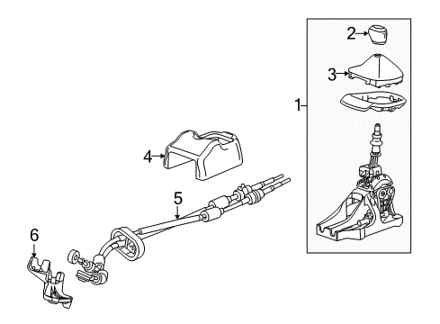 2018 Chevrolet Sonic Center Console Gear Shift Assembly Diagram for 25196528