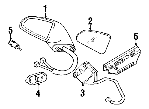 GM 12508235 Glass Case Kit- Outside Mirror Electric RH