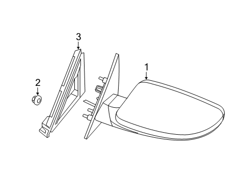 2012 Chrysler 300 Outside Mirrors Mirror-Outside Rearview Diagram for 1TK86HBVAH