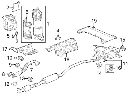 2023 Honda Civic Exhaust Manifold Gasket, Prim Convert Diagram for 18115-5A2-A01