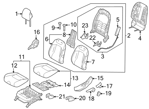 2023 Kia Sportage Driver Seat Components PAD ASSY-FRONT SEAT Diagram for 88150DW000