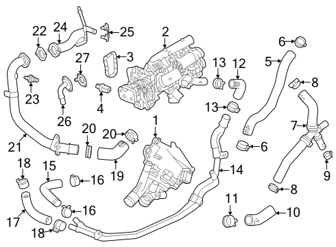 2024 Buick Encore GX Water Pump Upper Timing Cover Screw Diagram for 11548003