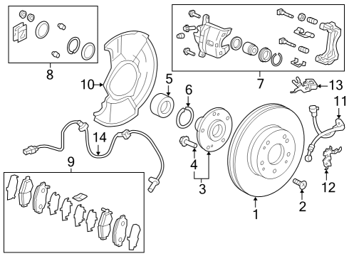 2024 Honda HR-V Front Brakes Screw-Washer (5X12) Diagram for 93892-05012-08
