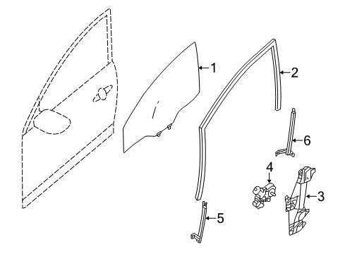 2019 Nissan Sentra Front Door Glass Run Rubber-Front Door, RH Diagram for 80330-9AM0A