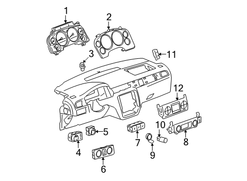 2009 Chevrolet Avalanche Automatic Temperature Controls Dash Control Unit Diagram for 20787115