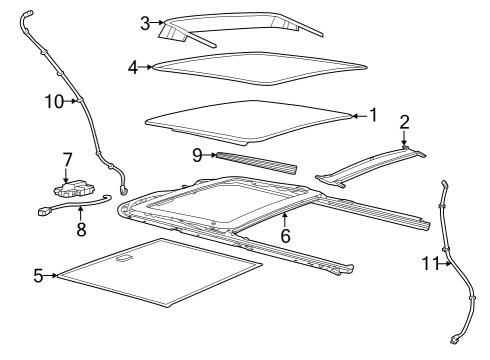 2022 Jeep Grand Cherokee Sunroof Velcro-SUNROOF Frame Diagram for 68237673AA