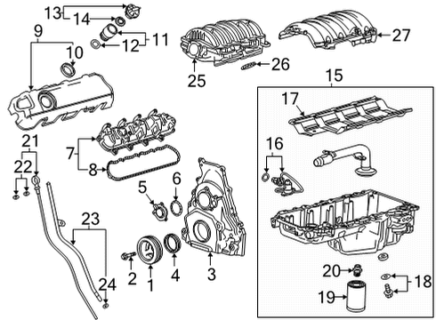 2023 GMC Sierra 2500 HD Filters Oil Filter Diagram for 12684038