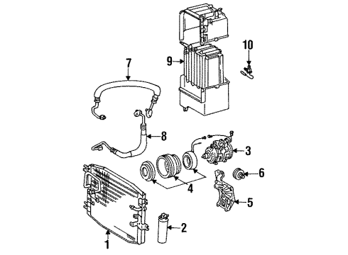 1984 Toyota Corolla Air Conditioner Condenser Assy, Cooler Diagram for 88460-12250