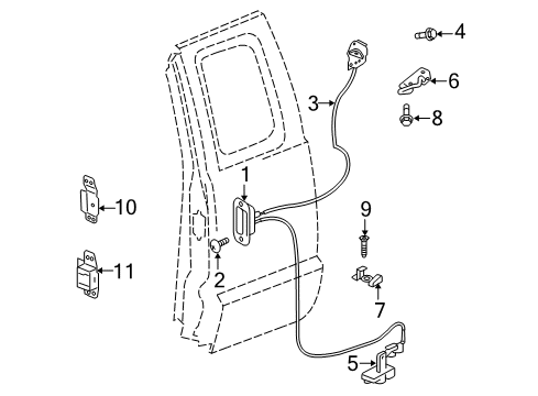 2010 Dodge Dakota Rear Door - Lock & Hardware Handle-Cargo Door SHUTFACE Diagram for 55359611AA