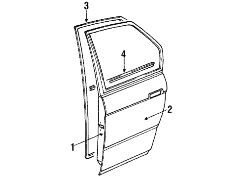 Nissan 82834-51E00 Seal Rubber-Rear Door, RH
