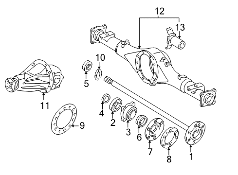  Axle & Differential - Rear Axle Housing Diagram for 42110-34141