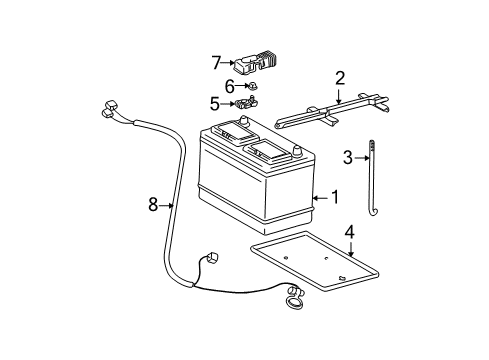 2005 Toyota Tundra Battery Negative Term Nut Diagram for 90179-08053