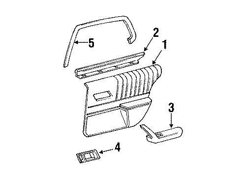 GM 16671993 ARMREST, Rear Side Door Armrest