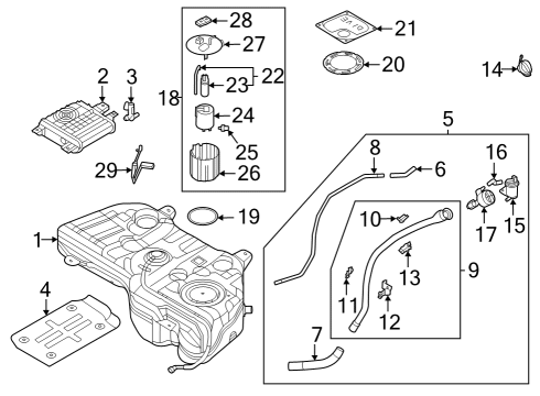 2024 Hyundai Tucson Fuel System Components Regulator-Fuel Pressure Diagram for 31370-L1500