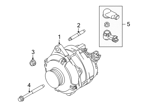 2013 Lincoln MKS Alternator Alternator Diagram for DG1Z-10346-B