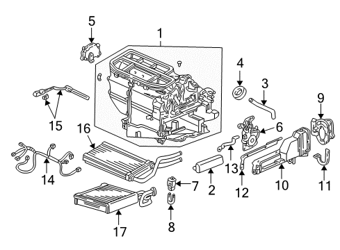 2005 Honda Civic HVAC Case Seal, Expansion Valve Diagram for 80219-S5A-003
