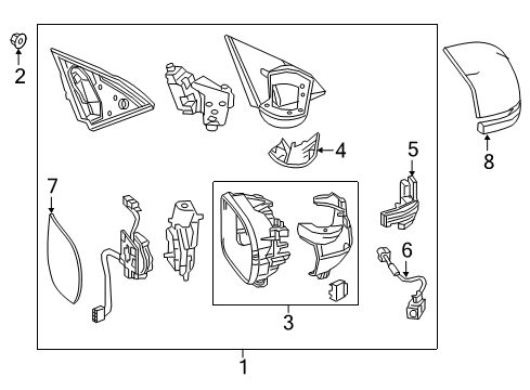 2018 Honda HR-V Mirrors Cap, Passenger Side Skull (Lunar Silver Metallic) Diagram for 76201-T1W-A01ZV