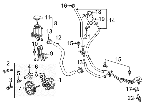 2010 Toyota FJ Cruiser P/S Pump & Hoses, Steering Gear & Linkage Pressure Hose Gasket Diagram for 44327-30040