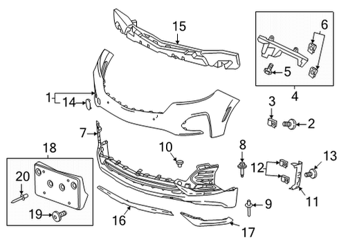2022 Chevrolet Equinox Bumper & Components - Front Corner Molding Diagram for 84896861