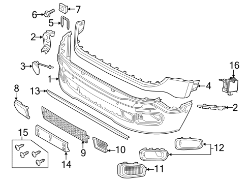 2016 Jeep Renegade Lane Departure Warning Bezel-Lower Grille Diagram for 5XB62LXHAA