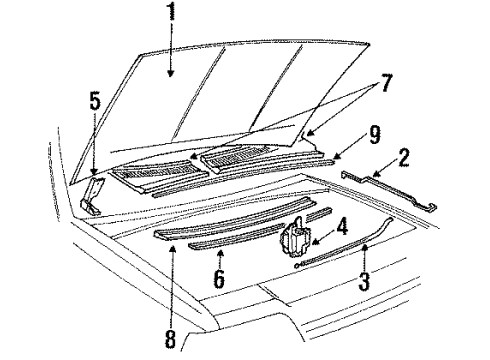 Acura 60657-SB3-003 Rubber, Rear Hood Seal