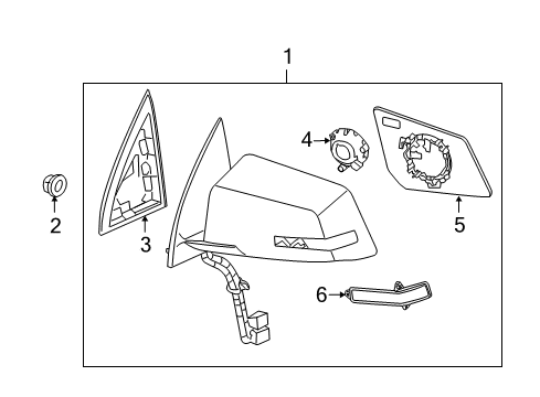 2011 Chevrolet Traverse Mirrors Mirror Assembly Diagram for 20879245