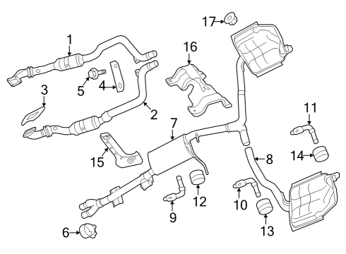 2021 Dodge Charger Exhaust Components MUFFLER-Exhaust Diagram for 68453199AC