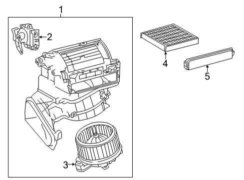 2016 Lexus CT200h Blower Motor & Fan Motor Sub-Assy, Blower Diagram for 87103-76030