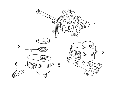 2009 GMC Savana 1500 Dash Panel Components Master Cylinder Diagram for 19420993