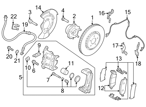2023 Nissan ARIYA Front Brakes Pin Diagram for 41133-3JA0A