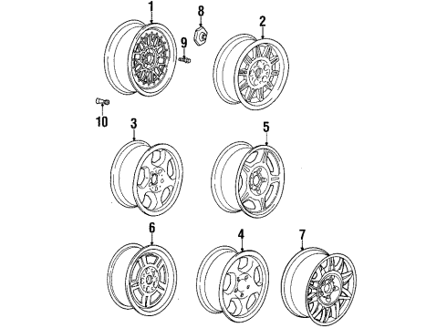 1998 BMW M3 Wheels Light Alloy Rim Diagram for 36112227295