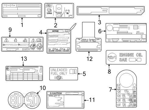 2023 Toyota Crown Information Labels Plate, Battery Caution Diagram for 28897-31021