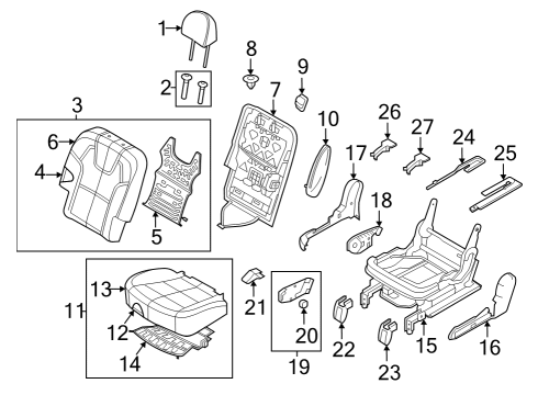 2023 Kia Telluride Second Row Seats PAD ASSY-REAR SEAT B Diagram for 89350S9600