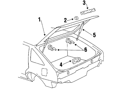 GM 12456329 Support, Rear Compartment Lid Strut <Use 1C6L 0901B>