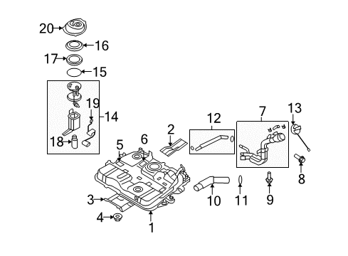 2007 Kia Rondo Fuel Supply Pad-Fuel Tank Diagram for 31101-1D000