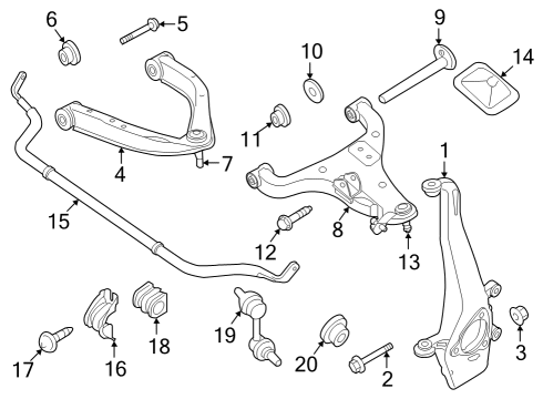 2022 Nissan Frontier Suspension Components, Stabilizer Bar & Components ABSORBER KIT-SHOCK, REAR RH Diagram for E6200-9BU4B