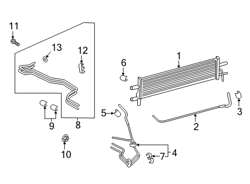 2018 Ford F-350 Super Duty Oil Cooler Outlet Tube Diagram for HC3Z-7R081-E