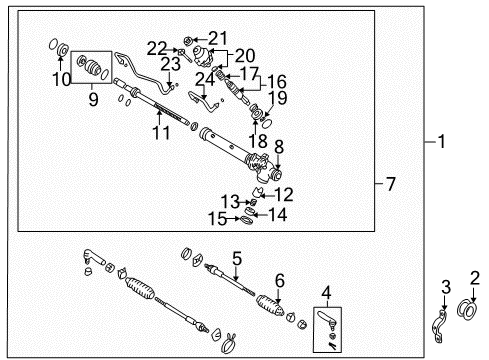 2002 Infiniti QX4 Steering Column & Wheel, Steering Gear & Linkage Pinion Assy-Power Steering Diagram for 49220-0W000
