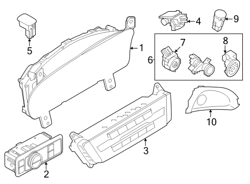 2022 Ford Explorer Automatic Temperature Controls Cluster Assembly Diagram for LB5Z-10849-CB