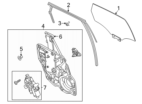 2022 Lincoln Corsair Rear Door RUN - DOOR GLASS Diagram for LJ7Z-7825767-B