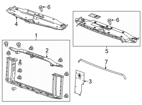 2018 GMC Sierra 1500 Radiator Support Sight Shield Diagram for 84163663