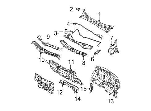 2008 Nissan Quest Cowl Finisher-Dash Side, RH Diagram for 66900-ZM75A