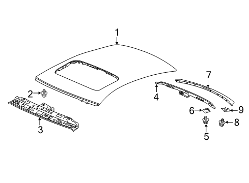2020 Honda Accord Roof & Components Rail, FR. Roof Diagram for 62120-TVA-305ZZ