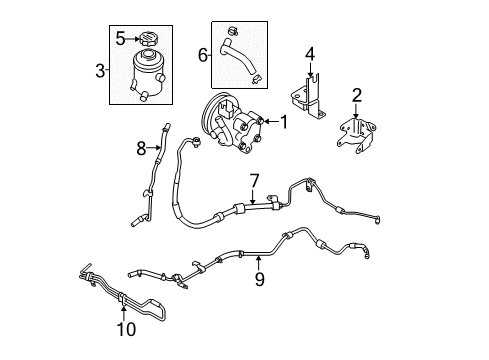 2008 Hyundai Accent P/S Pump & Hoses, Steering Gear & Linkage Tube Assembly-Oil Cooler Diagram for 57540-1E000